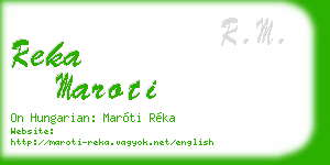 reka maroti business card